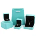 Tiffany blauw achthoekige sieradendoos ring ketting geschenk verpackung set variant - Hanger Doos / Muntgroen