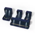 Cajas de joyería de PU octogonales de lujo con luces LED integradas para anillos y collares. - Estuche para anillos / LED / Azul Oscuro Personalizado