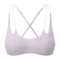 Seamless wireless push-up bra in light purple with chic multi thin cross straps for women. - Tops / Purple / 70B