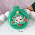 Portable foldable Christmas cat air cushion hair brush cute pocket compact comb for gifts - Christmas Kitten - Green