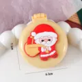 Portable folding mini hair cushion comb with cute 3D Santa Claus design for gifts - Santa Claus — Yellow