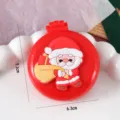 Portable red folding air cushion hair brush with cute Santa Claus design, compact travel comb. - Santa Claus - Red