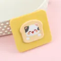 Miroir de poche pliable carré jaune mignon avec design toast chat pour maquillage portable. - Miroir de poche mignon chat