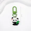 Porte-clés panda mignon dessin animé pour sacs et cartables, joli cadeau animal pour les enfants. - Panda Fleur de Richesse