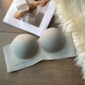 Strapless bra for women, anti-slip half cup push up invisible underwear nude color. - S / Robe / Smoke