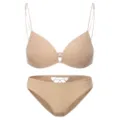 Naadloze BH en slip set met handige voorsluiting, sexy dunne draadloze damesingerie. - 70B / Top en Broek / Huidskleur