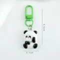 Porte-clés panda mignon avec fermoir vert en résine pendentif de sac dessin animé joli cadeau - Panda Assis