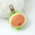 Mignon porte-clés hamburger en peluche sac pendentif jouet en peluche doux cadeau mignon - Pendentifs en peluche hamburger imitation nourriture mignons