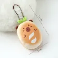 Mignon porte-cles en peluche charme de sac animal doux couleur marron taille 11cm - Pendentifs en peluche imitation nourriture avec chaîne à billes - Pain sandwich