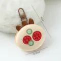Joli porte-clés en peluche avec broderie de fruits et fermoir marron, accessoire de sac. - Porte-clés burger aux fruits - Pendentifs en peluche mignons style nourriture