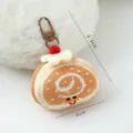 Mignon porte-clés rouleau suisse en peluche pendentif de sac moelleux pour femmes filles - Porte-clés roulé suisse - Pendentifs en peluche mignons style nourriture
