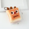 Beau porte-clés en peluche pain dessin animé, joli pendentif de sac à main doux cadeau. - Frites / Style de chaîne à billes