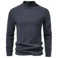 Hombre cuello alto termico capa base manga larga gris oscuro vista de detalle ropa moda - S / Tops / Gris oscuro