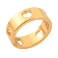 18k verguld roestvrij staal hol hart ring minimalistische brede band mode sieraden - Maat 7 / Hart Ring - Goud