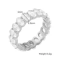 Oval cubic zirconia full eternity ring with 5mm stones and 3.2g weight for women, silver tone. - Size 5 / Silver (MSXRJH1903S-)