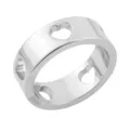 Zilverkleurige roestvrijstalen ring met hartjes uitsparingen, minimalistische mode sieraden. - Maat 7 / Hart Ring - Zilvertint