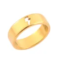 18K Gold Plated Titanium Steel Lightning Ring Minimalist Hollow Band Fashion Couple Jewelry - Size 6 / Wide Lightning / Gold