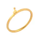 Gold plated stainless steel ring with cute dinosaur design, sleek fashionable couple band. - Size 6 / Narrow Dinosaur / Gold