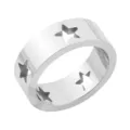 Roestvrijstalen ring met sterren, zilverkleurige geometrische band, minimalistische mode sieraden. - Ster Ring - Zilvertint