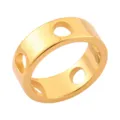 Vergulde roestvrijstalen holle ring minimalistische geometrische ring voor vrouwen - Ronde Ring - Goud