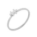 Minimalistischer Edelstahlring mit einem süßen Puzzleteil-Design, ideal für den täglichen Modestil. - Schmale geometrische Ringe in Stahlfarbe / Größe 6
