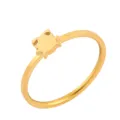 Minimalistischer 18K vergoldeter Titanstahlring mit süßem Schildkröten-Charm für Paare. - Hasen-Ringe in Gold / Größe 6