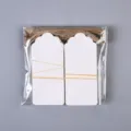 Étiquettes en papier blanc en forme de cœur avec ficelle de jute pour cadeaux et vêtements. - Étiquette Cœur en Carton Blanc / 50 Pièces/Paquet (4x9cm)