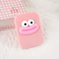 Peigne à cheveux pliable rose mignon de dessin animé miroir de poche portable yeux drôles. - Lèvres Saucisses Roses