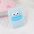 Mignon dessin animé miroir de poche portable bleu maquillage miroir avec grands yeux et lèvres - Lèvres Saucisses Bleues