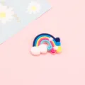 Joli patch en résine arc-en-ciel nuage dessin animé 3D accessoires DIY pour pinces. - S / Arc-en-ciel bleu foncé