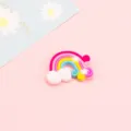 Joli patch arc-en-ciel en résine 3D dessin animé DIY pince à cheveux bijou, coloré. - S / Arc-en-ciel rouge