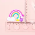 Variante de patch arc-en-ciel en caoutchouc souple, joli accessoire mignon pour pince à cheveux - L / Rose Foncé Arc-en-ciel