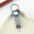 Cortauñas lindo de dibujos animados con mango gris y colgante de manzana para el cuidado diario. - Gatito con Manzana