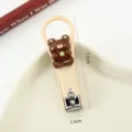 Cortauñas lindo de oso de dibujos animados con anillo colgante herramienta portátil. - Oso de Chocolate