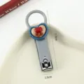 Cute cartoon gray nail clipper with heart decor, portable student manicure tool variant. - Heart Flower