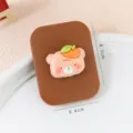 Schattige cartoon beer opvouwbare make-spiegel draagbare zak cosmetische spiegel compact. - Oranje Beer
