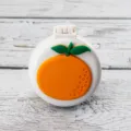 Cute orange design portable folding hair brush, mini travel air cushion massage comb. - White Orange