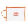 Pochette de document en filet A4 avec fermeture éclair, bord orange sac de rangement. - Trousse en maille - Simple couche anglais