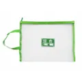 Pochette de document en maille A4 bordure verte sac de rangement pour papeterie - Trousse en maille - Simple couche général