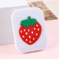 Mignon miroir de poche fraise portable et pliable pour maquillage quotidien d'étudiant - Miroir et peigne 2-en-1 dessin animé / Fraise