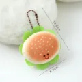 Adorable porte-clés peluche burger de simulation jouet suspendu accessoire de sac - Pendentif peluche nourriture adorable - Hamburger avec chaîne à billes