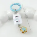 Porte-clés chiot empilé de dessin animé, charm de sac mignon avec cloche, 7.8cm. - Style B / Chien West Highland Blanc