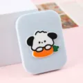 Miroir de maquillage pliant portable avec joli design de chien de dessin animé, miroir de poche. - Ensembles 2-en-1 miroir et peigne de dessin animé - Ours carotte