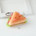 Joli porte-clés sandwich en peluche douce kawaii mini poupée de nourriture pour sac à dos - Sandwich/Taco / Style de chaîne à billes