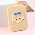 Miroir de maquillage de poche pliable mignon de dessin animé portable avec design de fille - Ensembles miroir et peigne 2-en-1 dessin animé - Fille avec nœud