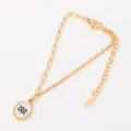 Pulsera de dije de concha de zodiaco Acuario de acero inoxidable chapado en oro de 18K - Acuario