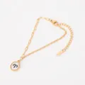 Pulsera de acero inoxidable chapado en oro con signo del zodíaco y colgante de concha - Aries