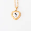 Collar de Corazón con Flor Mensual de Acero Inoxidable Chapado en Oro 18K para Mujer - Abril - Margarita