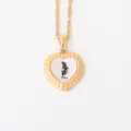 Gold heart shell necklace stainless steel 18k gold plated May birthflower necklace women - May - Lily