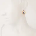 Pendientes de concha de zodiaco Géminis de acero inoxidable chapado en oro de 18k para mujer moda - Géminis